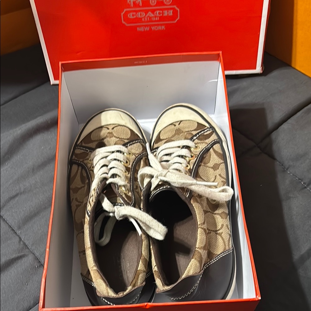 Coach Tan and White Women's Sneakers